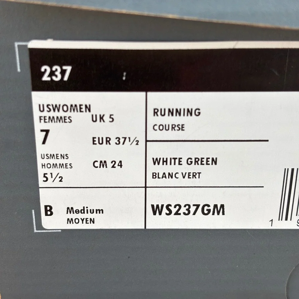 New Balance 237 Running Shoes Womens 7 White Green WS237GM‎ Retro Sneakers NEW